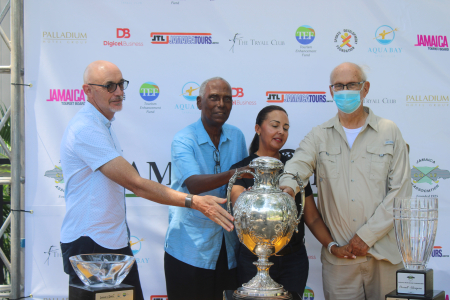 JGA Executive members pose with Jamaica Open trophy